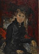 Ernst Josephson Woman dressed in black Germany oil painting artist